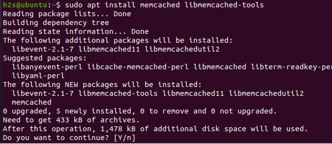 Commande pour installer Memcached sur Ubuntu 20.04