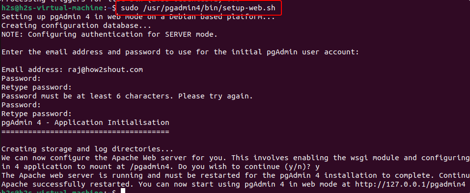 Configure the pgAdmin Ubuntu 22.04