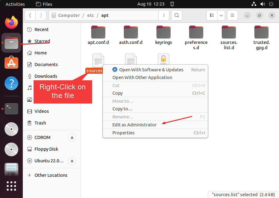 Edit files as root user using GUI File manager Ubuntu