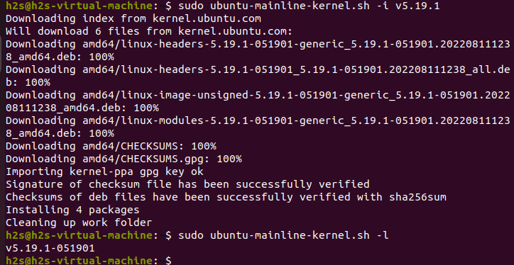 Install Linux 5.19 Kernel on Ubuntu 22.04 20.04