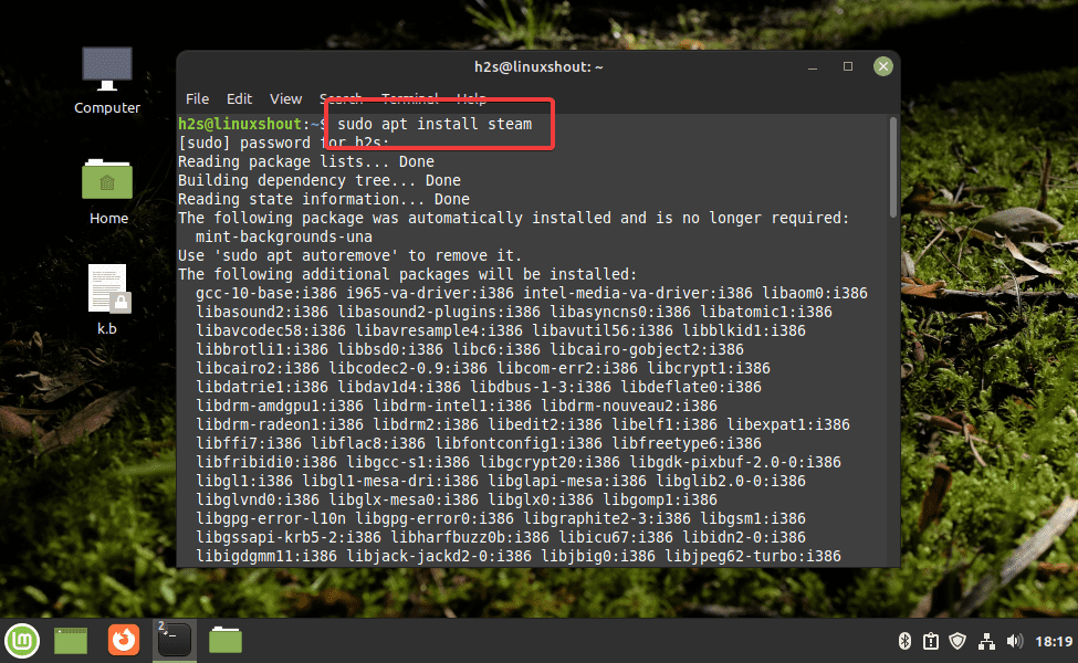 Install Steam on Linux Mint using command