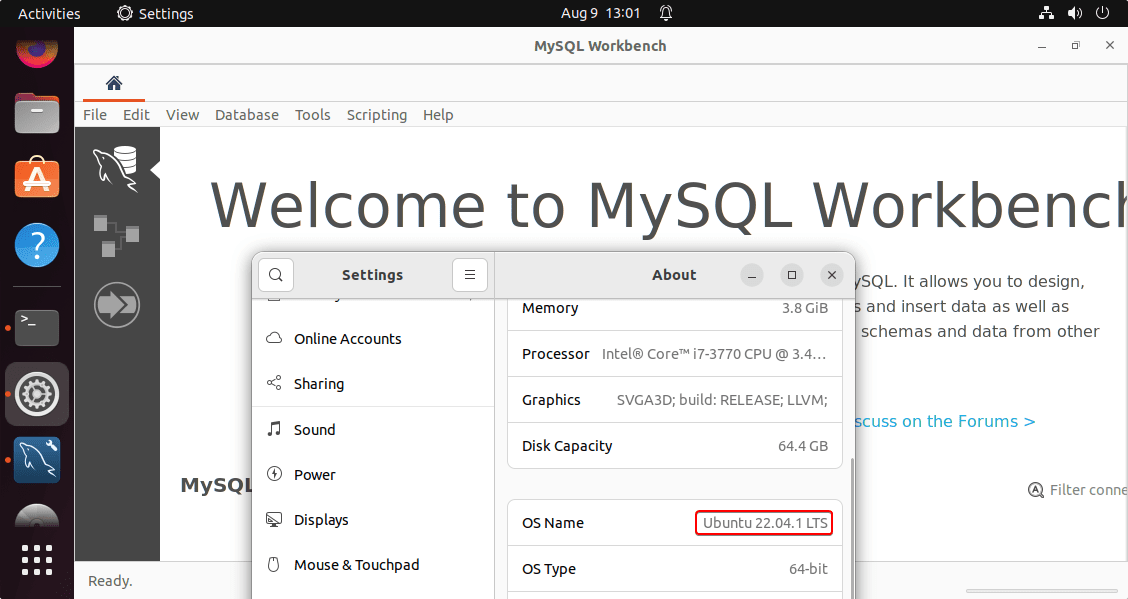 Launch MySQL Workbench on Ubuntu 22.04 Linux