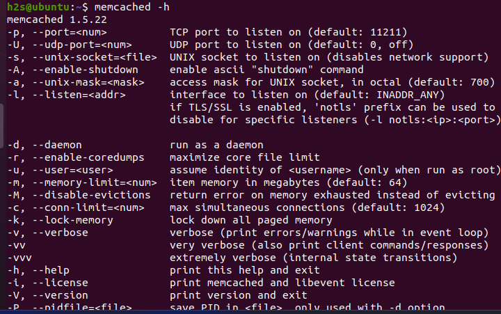 Memcached Command line Ubuntu 22.04
