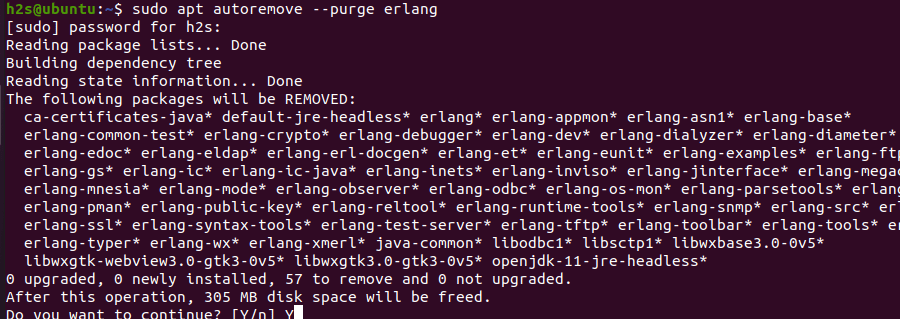 Remove Erlang from Ubuntu 20.04