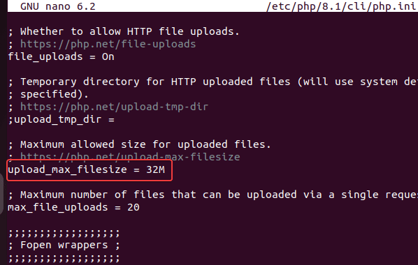 Upload MAx size PHP prestashop ubuntu 22.04