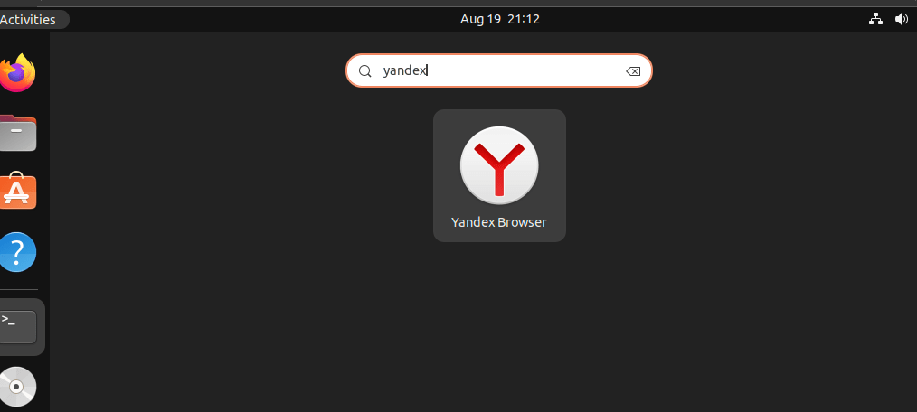 launch yandex browser on Ubuntu 22.04