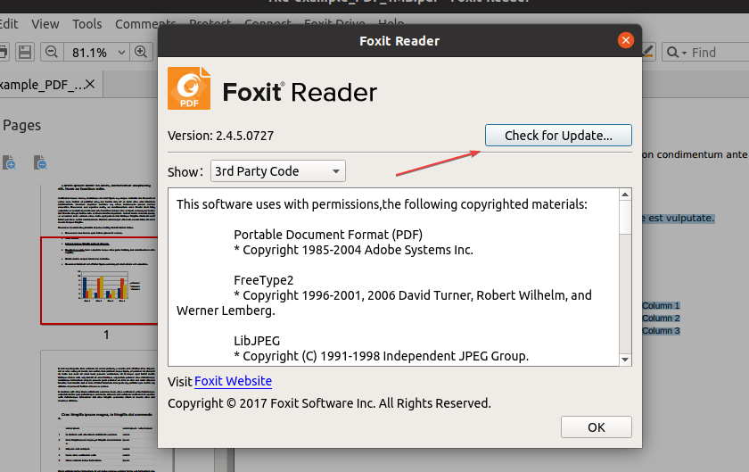 update Foxit Reader on Linux