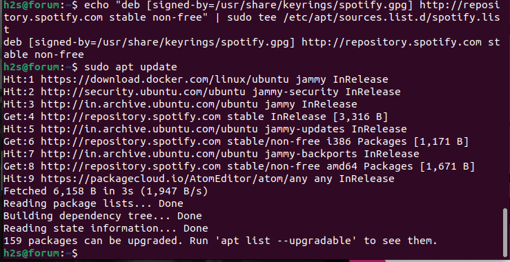 Add Spotify repository on Ubuntu 22.04