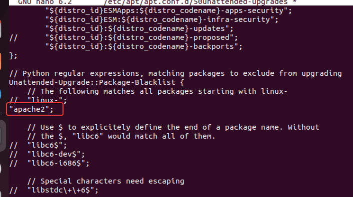 Blacklist packages in Unattended Upgrades on Ubuntu 20.04