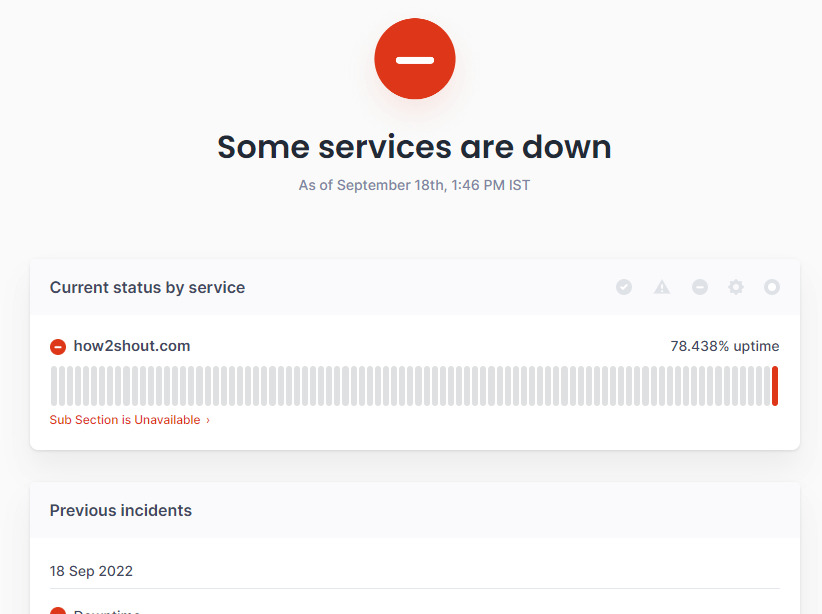 Better Uptime Status page