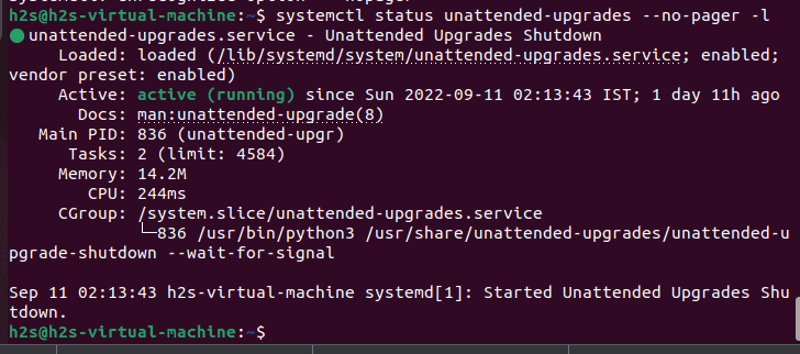 systemctl status unattended upgrades ubuntu 22.04