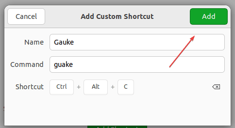 Create Gauke Terminal shortcut