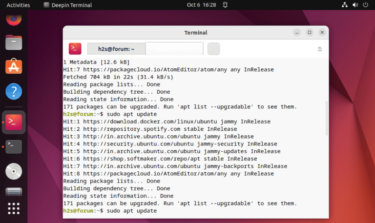 Install Deepin terminal on Ubuntu 22.04 Linux