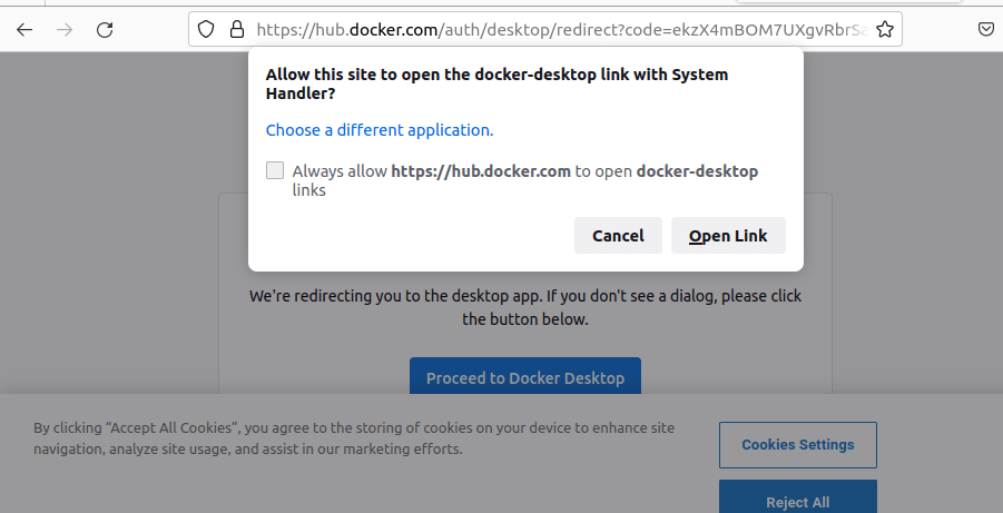 Login Docker Hub Ubuntu Desktop