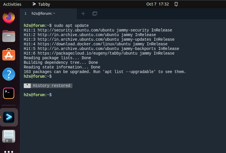 Tabby Terminal on Ubuntu Linux