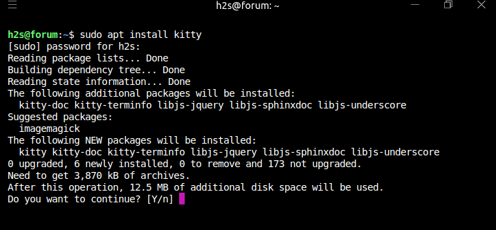 Use Apt to install Kitty Terminal