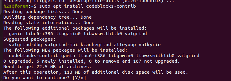 command install codeblocks ubuntu