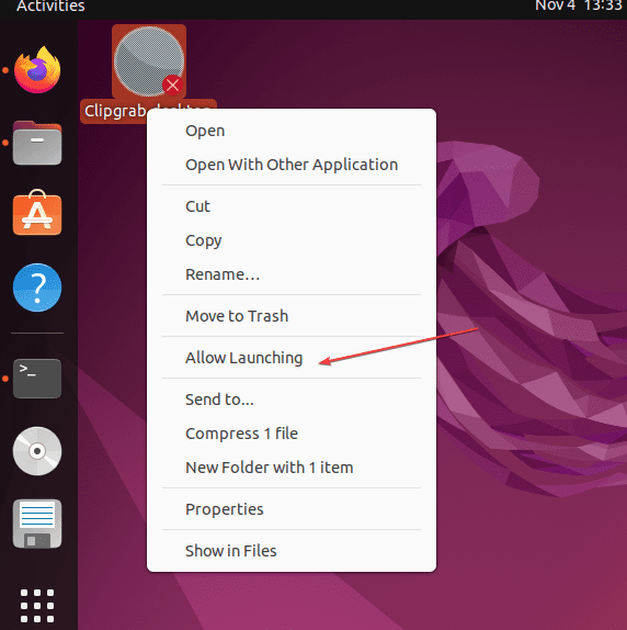 Allow Launching Desktop shortcut