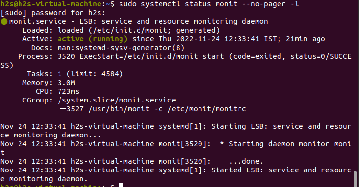 Check Status Verison of Monit ubuntu 22.04