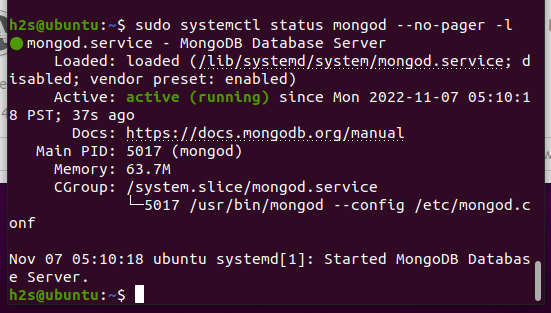 Start and Enable the MongoDB service