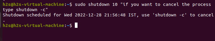 Linux turn off command with time