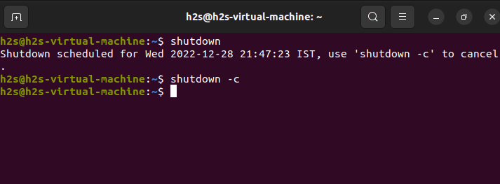sudo shutdown command linux