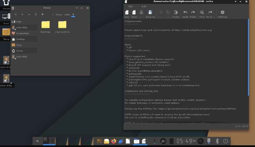 Enlightenment Desktop UI for slow laptops