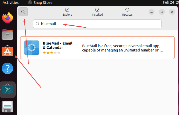 GUI to install BlueMail on Linux