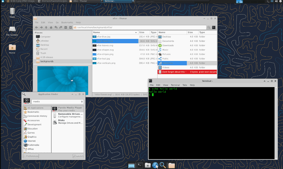 XFCE Desktop environment