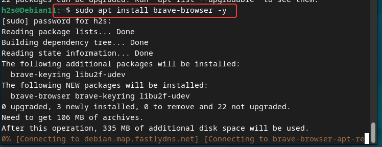 sudo apt install brave browser terminal