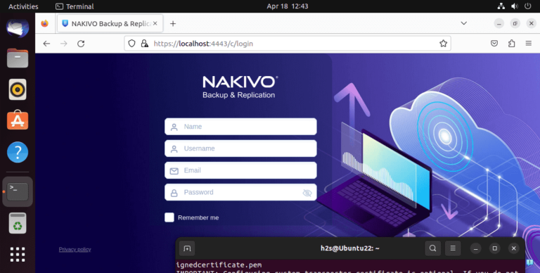 Install Nakivo software on Ubuntu Linux