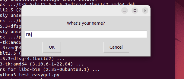 Install and use EasyGUI for Python on Ubuntu Linux