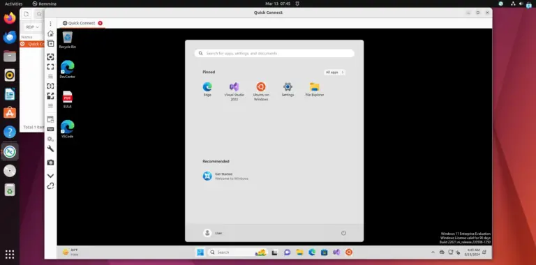 Windows 11 RDP Linux using Remmina