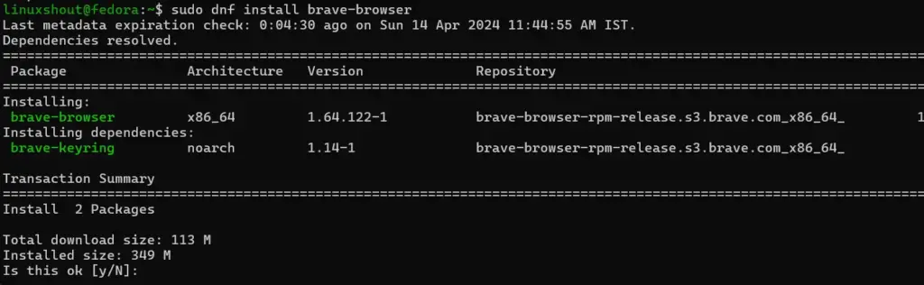 DNF to Install Brave Browser on Fedora