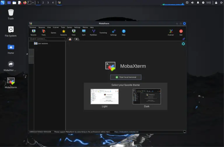 Installing MobaXterm in Kali Linux WINE