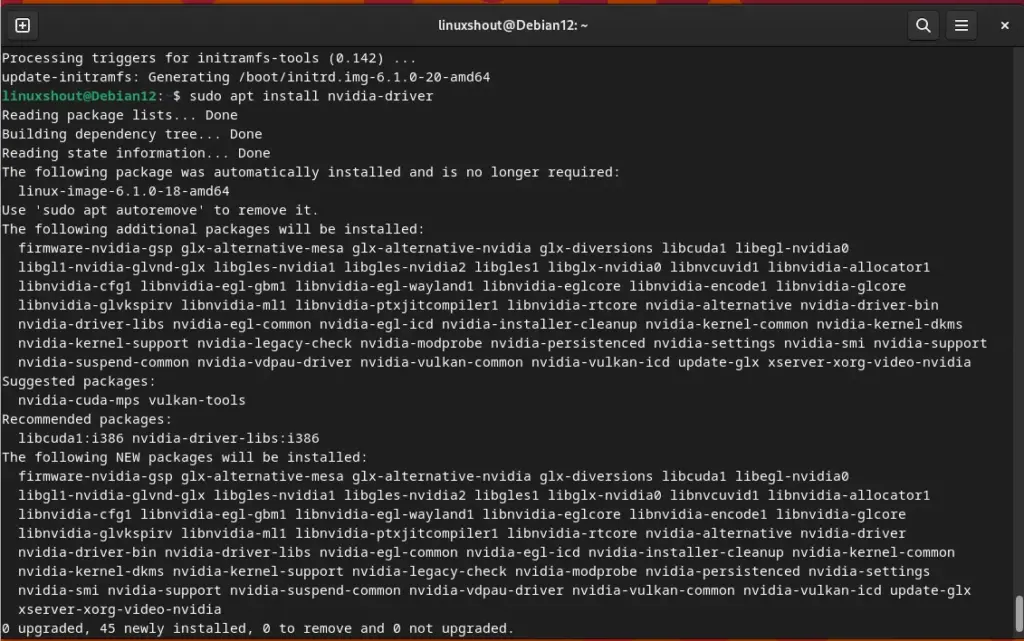 Installing Nvidia driver on Debian 12 Bookworm linux
