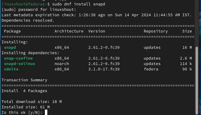 Installing Snapd on Fedora
