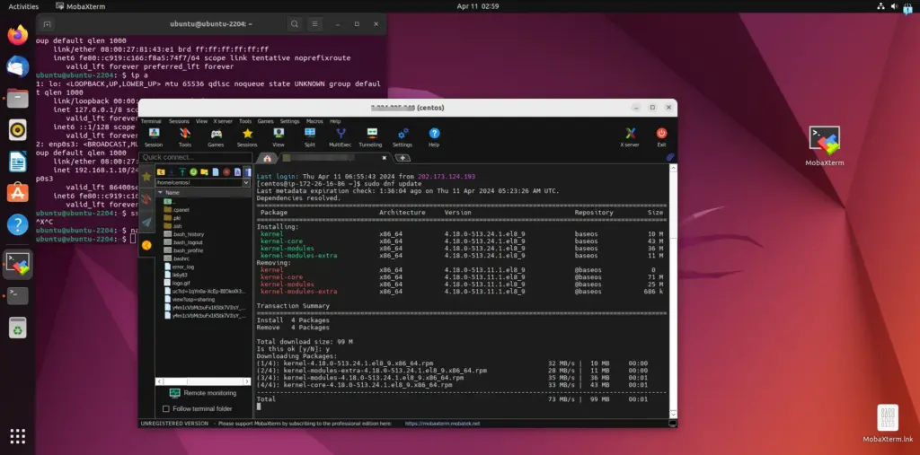 Using MobaXterm on Ubuntu Linux