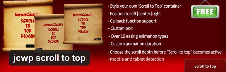 Jwcp scroll Scroll to Top button
