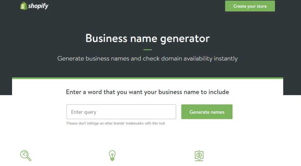 Shopify- Business Name Generators