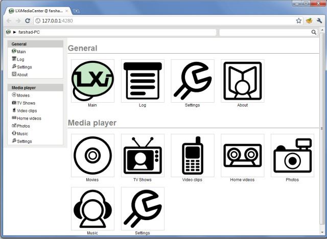 LXI Media Center NAS Software for Windows