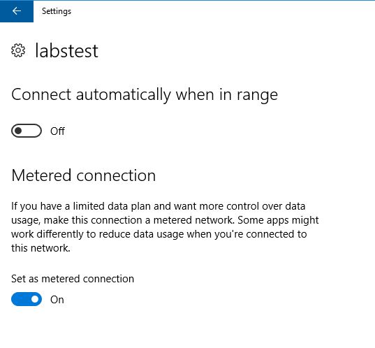 metered connection