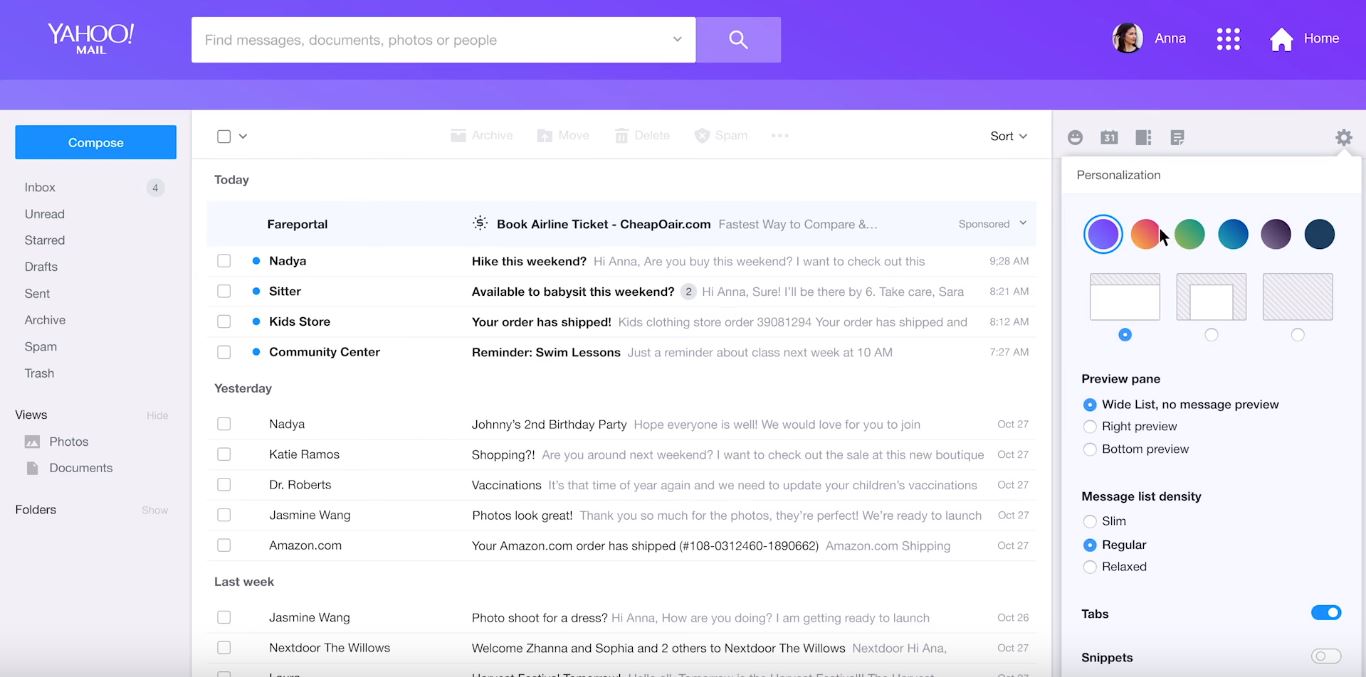 New yahoo mail design cleaner and faster