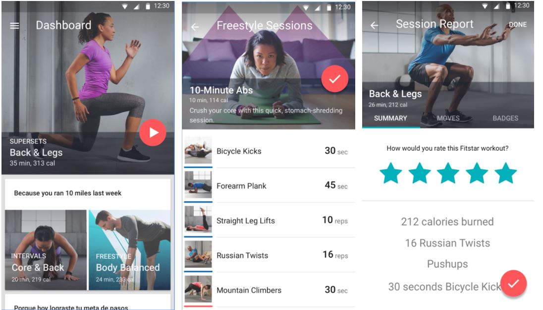 Fitstar Personal Trainer best workout app for creating workout plans