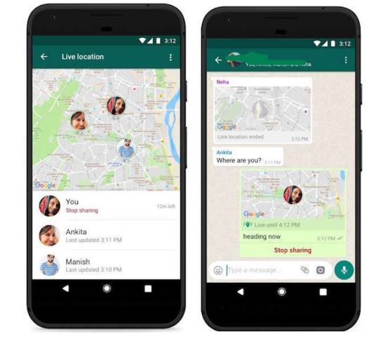 How does WhatsApp live location works
