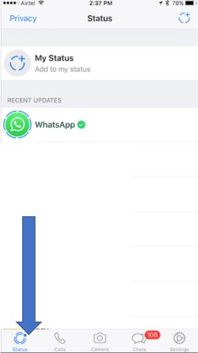 delete status in iphone