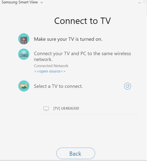 Samsung SmartTV Smart View connect on Windows 10 or 7