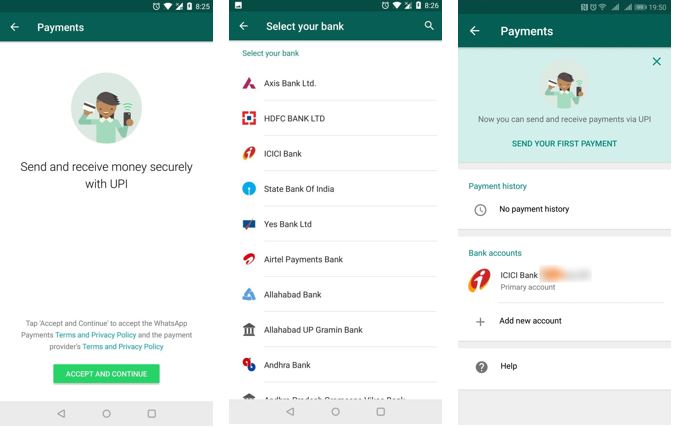 Whatsapp payment service in India