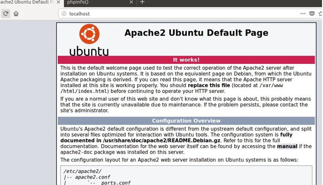 Apache 2 test on Ubuntu