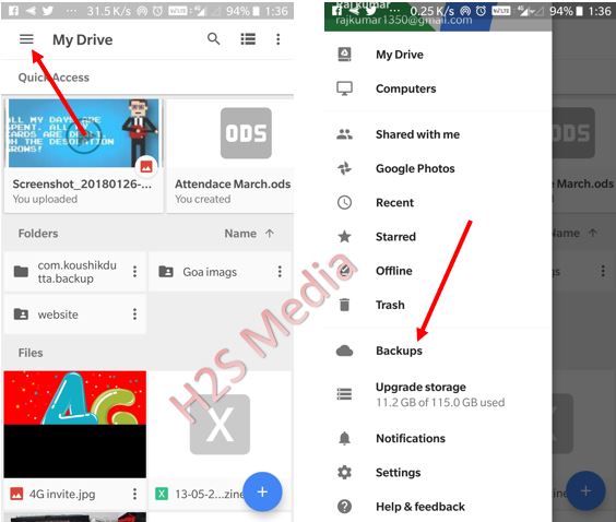 Delete whatspp backup from google Drive
